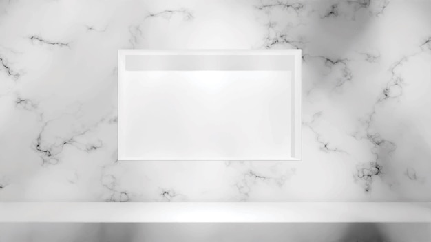 Vecteur fond en marbre blanc et scène de table rendu 3d. plate-forme de texture de pierre pour vitrine de produits