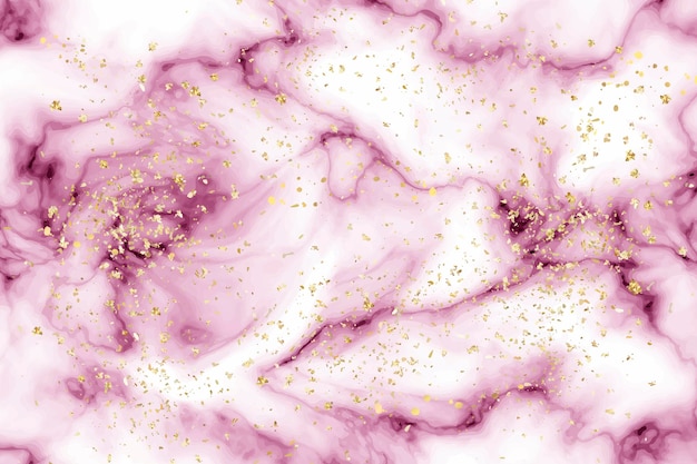Fond de marbre liquide avec éclaboussures d'or