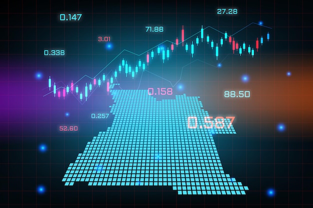 Fond De Marché Boursier Ou Graphique D'entreprise De Trading Forex Pour Le Concept D'investissement Financier De La Carte De L'angola. Idée D'entreprise Et Conception De L'innovation Technologique.