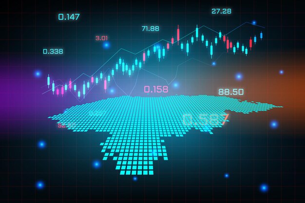 Fond de marché boursier ou graphique d'entreprise de trading forex pour le concept d'investissement financier de la carte du Honduras. idée d'entreprise et conception de l'innovation technologique.