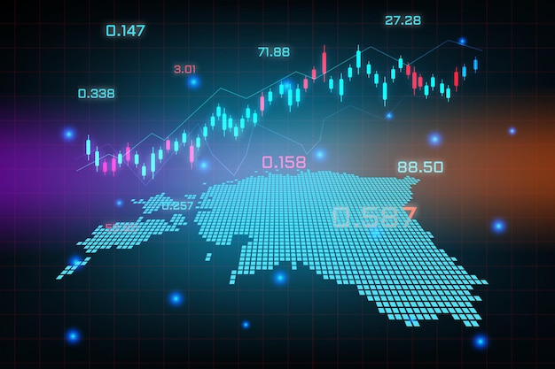 Fond De Marché Boursier Ou Graphique D'entreprise De Trading Forex Pour Le Concept D'investissement Financier De La Carte De L'estonie.