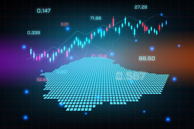 Fond de marché boursier ou graphique de graphique d'entreprise de trading forex pour le concept d'investissement financier de la carte de l'Éthiopie.