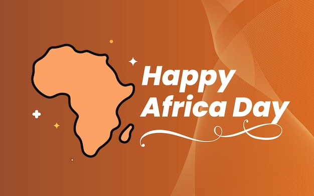 Vecteur un fond marron avec une carte de l'afrique et les mots happy africa day dessus