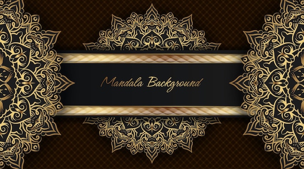 Fond Marron Avec Décoration De Mandala Or