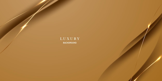 Fond Marron élégant Avec Des éléments Dorés De Luxe Conception D'illustration Vectorielle Abstraite 3d Moderne