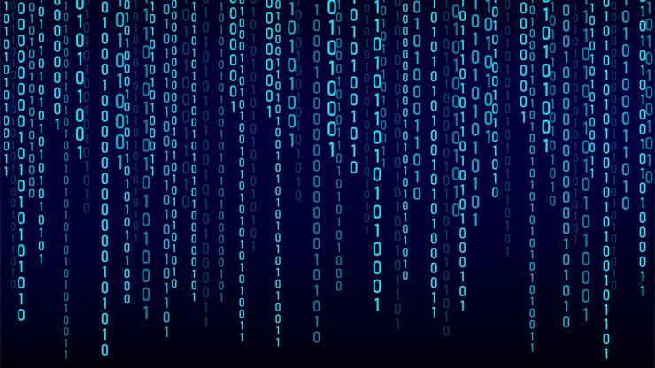 Vecteur fond de matrice verte flux de code binaire nombres tombants sur fond sombre code informatique numérique codage et piratage illustration vectorielle