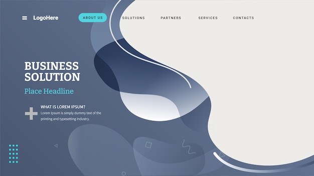 Fond moderne de page de destination avec concept abstrait de memphis