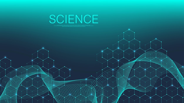 Fond de molécule scientifique pour la médecine, la science, la technologie, la chimie.