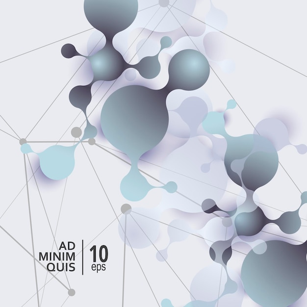 Fond de molécules abstraites avec des cellules Fond médical de vecteur