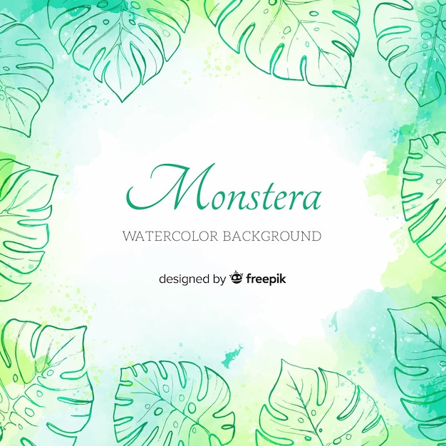 Fond Monstera Aquarelle