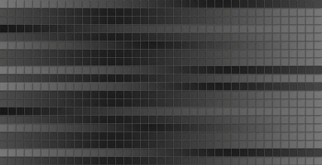 Fond de mosaïque de carrés pixélisés gris foncé