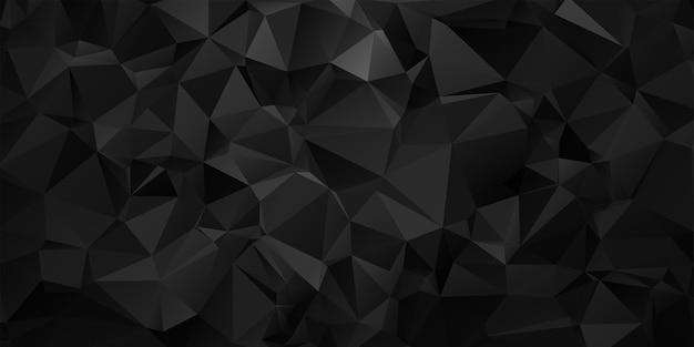Vecteur fond de mosaïque polygonale noire, modèles de conception créative
