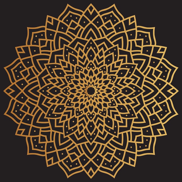 Fond de motif décoratif de luxe mandala doré