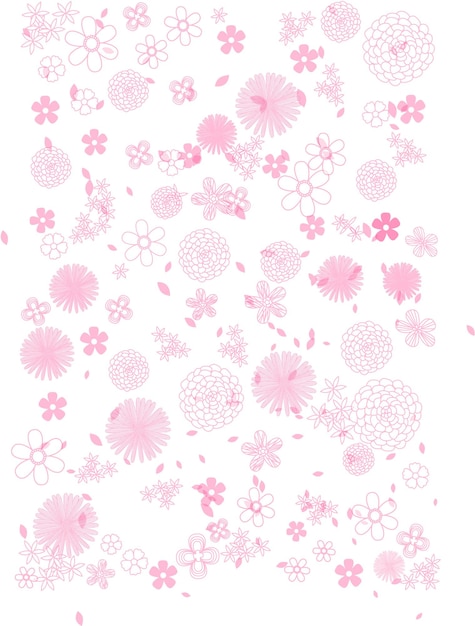 Fond de motif de fleurs roses et fond d'écran dans la conception de vecteur d'art en ligne