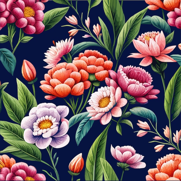 Fond de motif floral conception printanière texture décorative papier peint fleurs mignonnes feuilles stylelezd sur