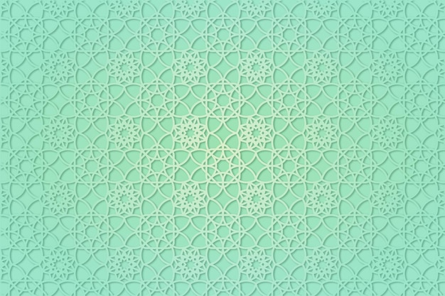 Fond de motif géométrique islamique arabe avec vue 3D