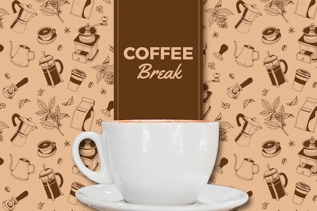 Fond de motif de pause café