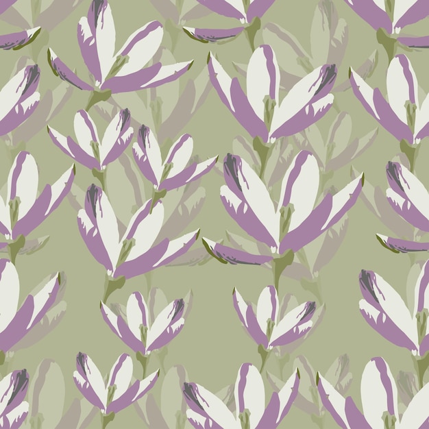 Fond de motif de plantes sans couture avec carte de voeux ou tissu de fleurs bicolores