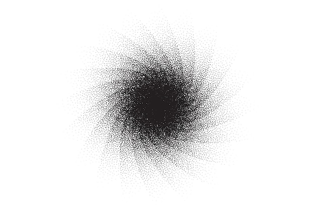 Fond de motif tourbillon Dotwork Effet de grain de sable Points de pointillés de bruit en spirale