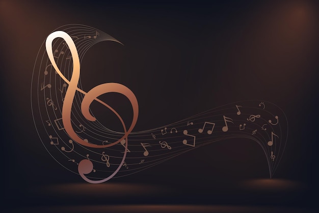 un fond de musique avec des notes de musique et un son de musique