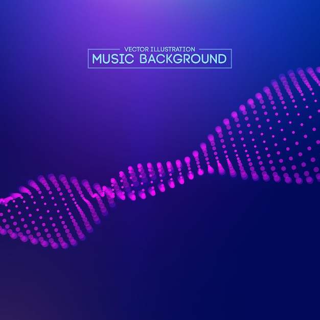Fond de musique violet. Abstrait bleu. Égaliseur pour la musique, montrant les ondes sonores. illustration Eps 10.