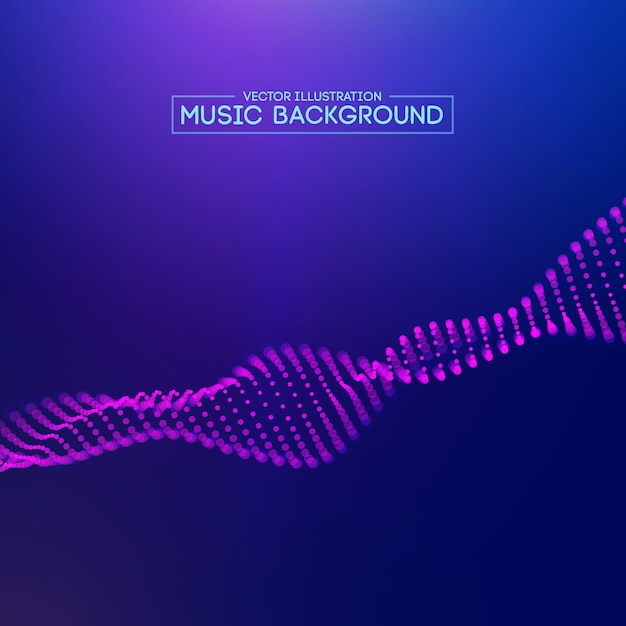Fond de musique violet. Abstrait bleu. Égaliseur pour la musique, montrant les ondes sonores. illustration Eps 10.