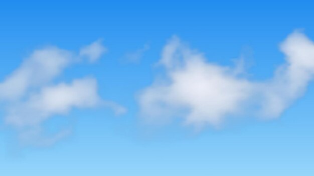 Fond naturel avec nuage sur ciel bleu Nuage réaliste sur fond bleu Illustration vectorielle