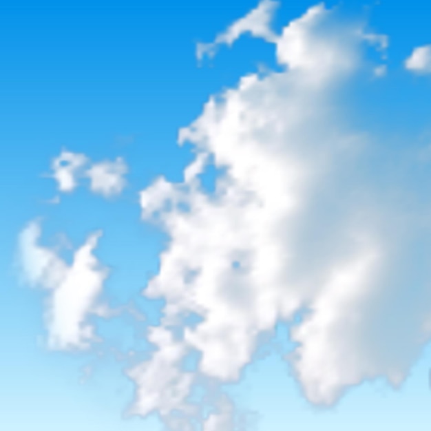 Fond naturel avec des nuages sur le ciel bleu. Nuage réaliste sur fond bleu. Illustration vectorielle