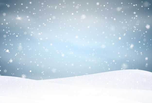 Vecteur fond de neige avec de nombreux flocons de neige. toile de fond d'hiver. illustration vectorielle.