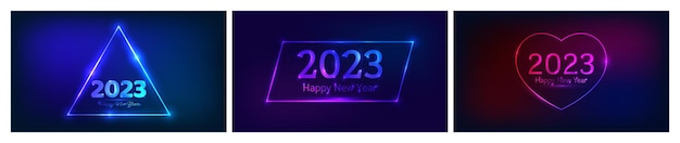 Fond Néon De Bonne Année 2023