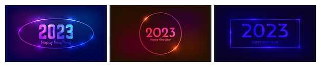 Fond néon de bonne année 2023