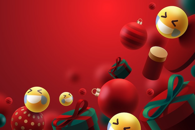 fond de noël 3d avec des emojis