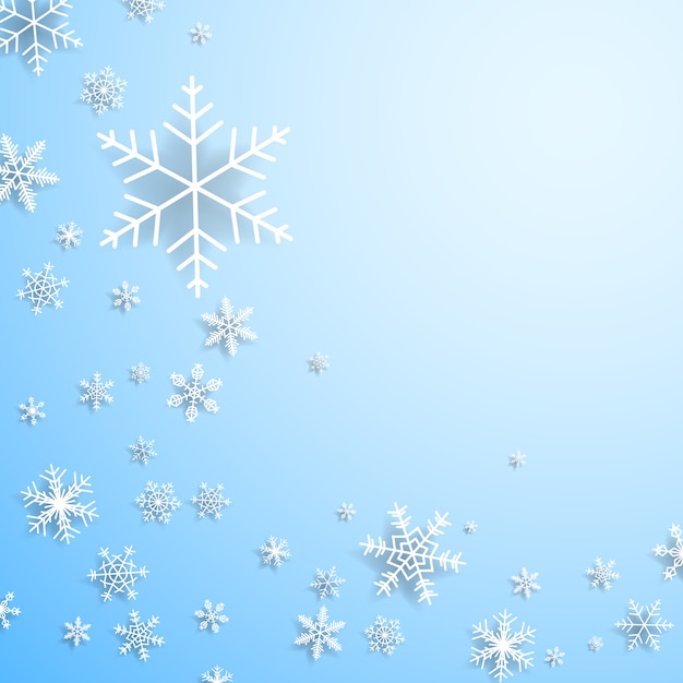 Fond de Noël avec des flocons de neige