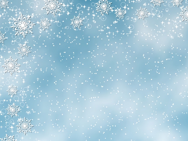 Fond de Noël avec des flocons de neige