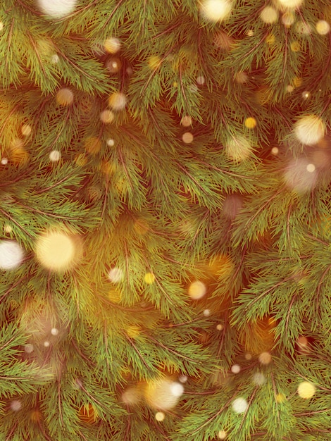 Fond de Noël avec des lumières brillantes bokeh.