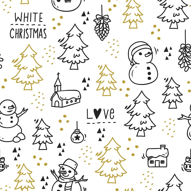 Fond de Noël mignon doodle sans soudure