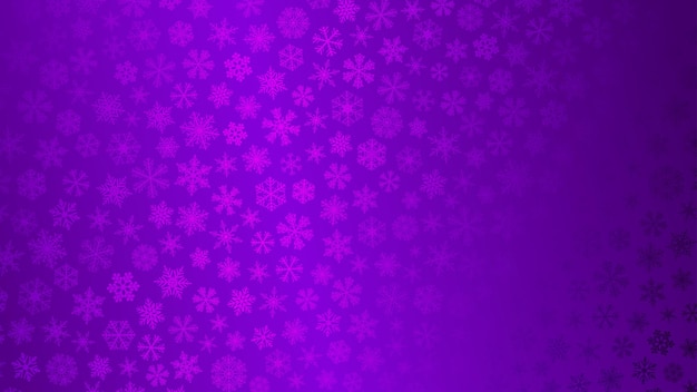 Vecteur fond de noël de petits flocons de neige aux couleurs violettes