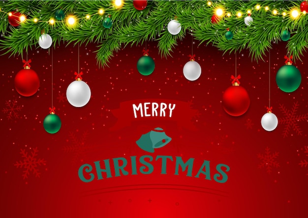 Fond de Noël réaliste de vecteur libre avec des branches