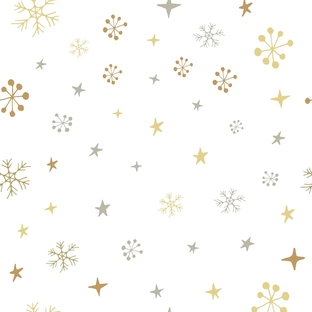 Fond De Noël Sans Couture Esquissé à La Main Avec Des étoiles étoiles Dessinées à La Main Et Flocons De Neige Noël