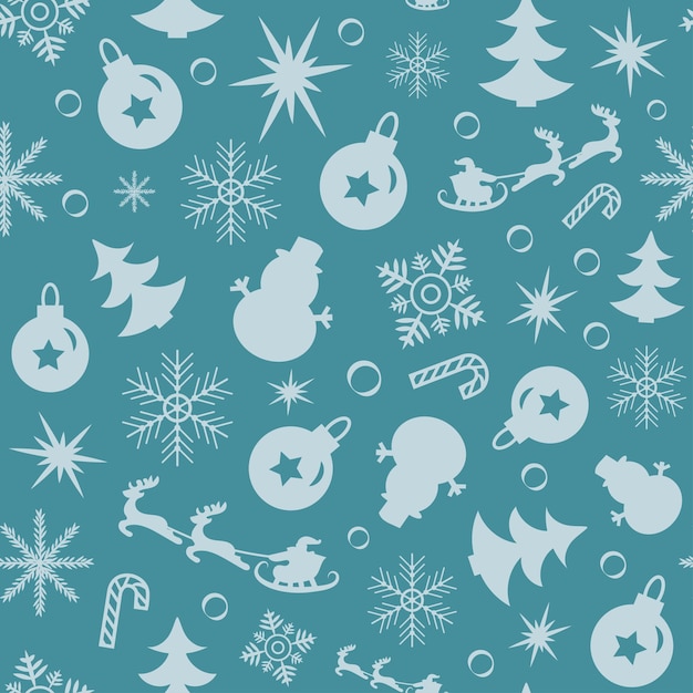 Fond de Noël avec sapins et flocons de neige sur fond bleu Illustration vectorielle