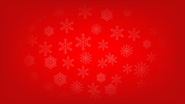 Fond De Noël. Vacances Festives Et Décoration De Bonne Année. Motif De Flocons De Neige Sur Le Rouge