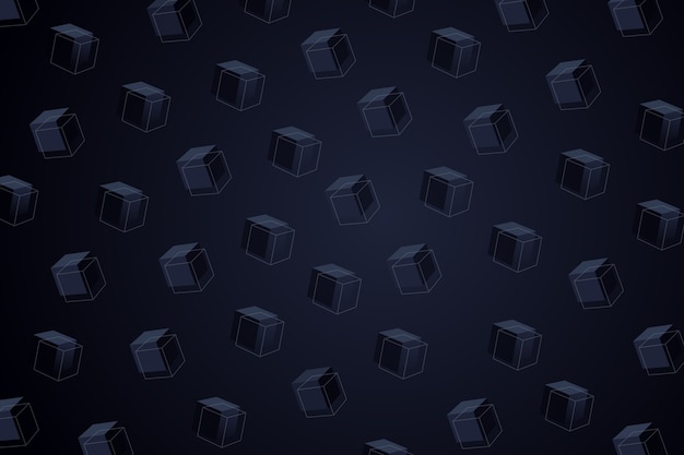 Vecteur fond noir dégradé avec des cubes