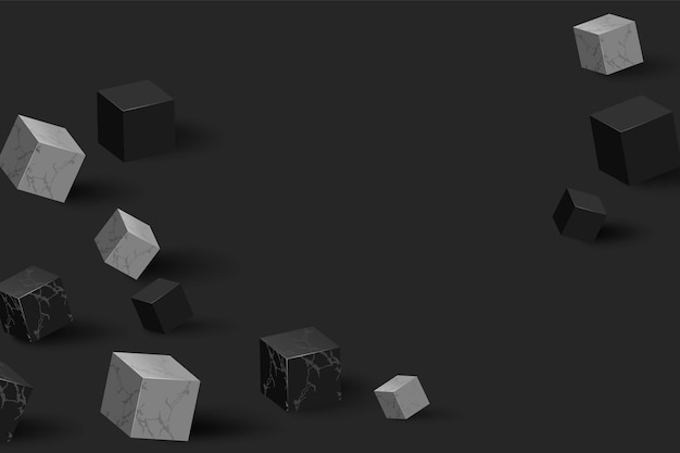 Fond noir dégradé avec des cubes