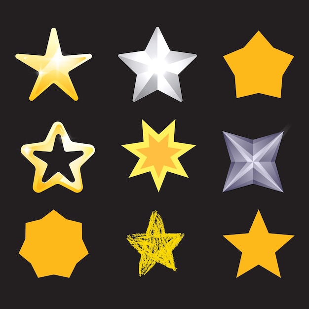 un fond noir avec des étoiles jaunes et une étoile qui dit quote star quote