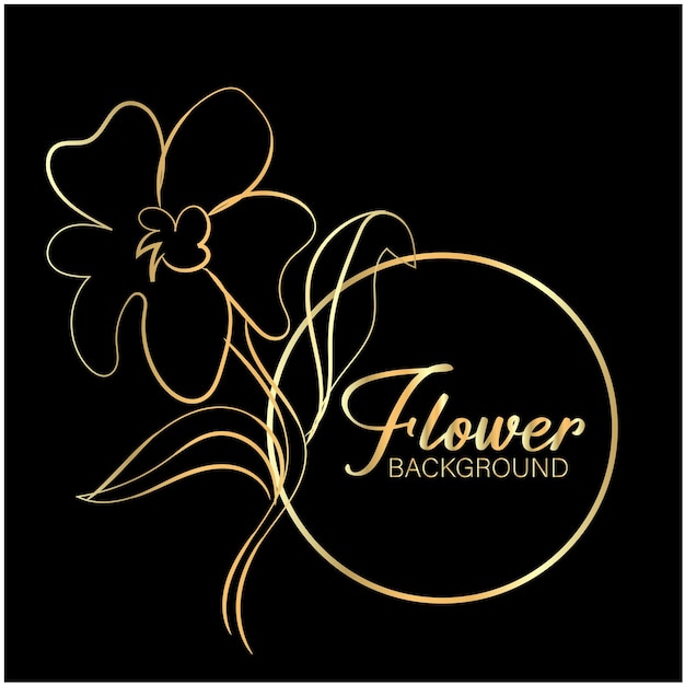 un fond noir avec une fleur et un cercle de fleurs