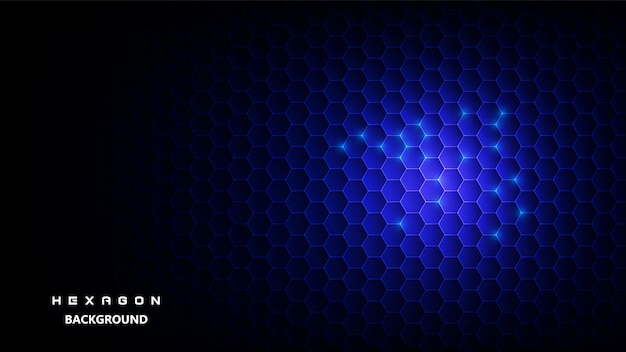 Fond noir avec hexagonal bleu