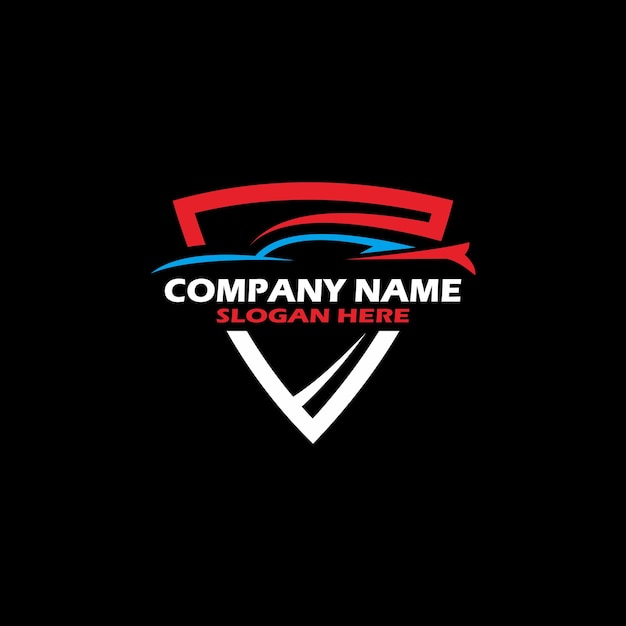 Vecteur un fond noir avec un logo pour la voiture de l'entreprise