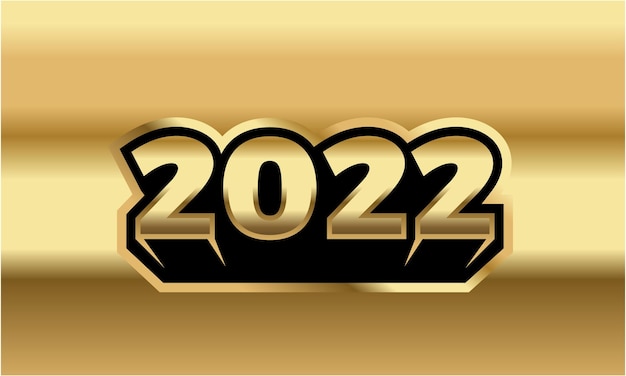 Fond de nouvel an 2020 dans le modèle de conception plate d'or