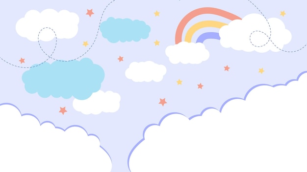 Fond de nuage, vecteur de style papier pastel coupé