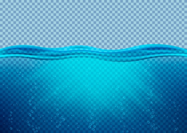 Fond d'océan bleu sous-marin transparent Illustration vectorielle